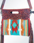 American Darling ADBG250 Clutch Hand Tooled Saddle Blanket Genuine Leather Women Bag Western Handbag Purse