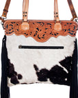 American Darling Tote Hand Tooled Hair On Genuine Leather Women Bag Western Handbag Purse