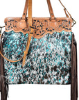 American Darling Tote Hand Tooled Hair On Genuine Leather Women Bag Western Handbag Purse