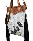 American Darling Tote Hand Tooled Hair On Genuine Leather Women Bag Western Handbag Purse