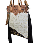 American Darling Tote Hand Tooled Hair On Genuine Leather Women Bag Western Handbag Purse