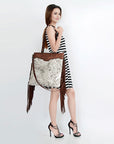 American Darling Cross Body I Hand Tooled Hair-On Genuine Leather Women Bag Western Handbag Purse
