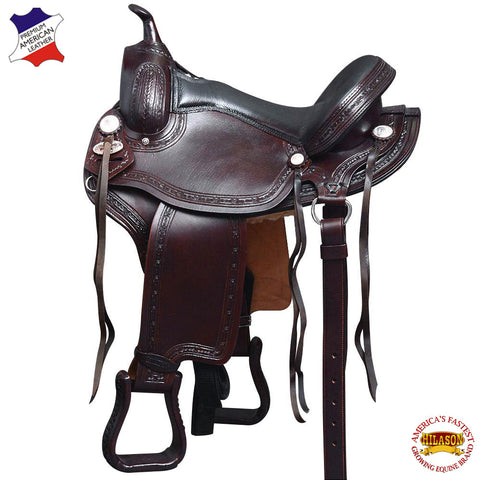 Hilason Gaited Western Horse Flex Pleasure American Leather Saddle