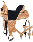 Hilason Western Horse Treeless Barrel Racing American Leather Saddle