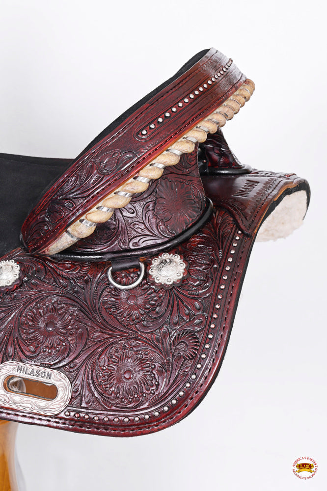 Western Horse Saddle Hilason Treeless American Leather Barrel Racing