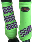 Hilason Horse Medicine Sports Boots Rear Hind Leg Green Chevron