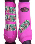 M - Hilason Horse Medicine Sports Boots Rear Hind Leg Pink