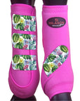 Hilason Horse Medicine Sports Boots Rear Hind Leg Pink