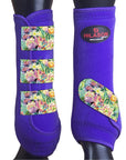 M - Hilason Horse Medicine Sports Boots Rear Hind Leg Purple