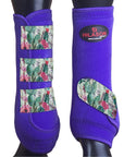 L - Hilason Horse Medicine Sports Boots Rear Hind Leg Purple