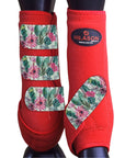 L - Hilason Horse Medicine Sports Boots Rear Hind Leg Red