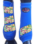 L - Hilason Horse Medicine Sports Boots Rear Hind Leg Royal