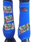 L - Hilason Horse Medicine Sports Boots Rear Hind Leg Royal