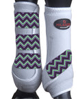 Hilason Horse Medicine Sports Boots Front Leg White Chevron