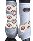 Hilason Horse Medicine Sports Boots Front Leg White Grey