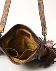 American Darling Messenger Hand Tooled Hair On Genuine Leather Women Bag Western Handbag Purse