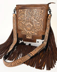 American Darling Messenger Hand Tooled Hair On Genuine Leather Women Bag Western Handbag Purse
