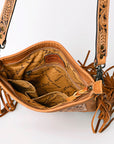 American Darling Messenger Hand Tooled Hair On Genuine Leather Women Bag Western Handbag Purse