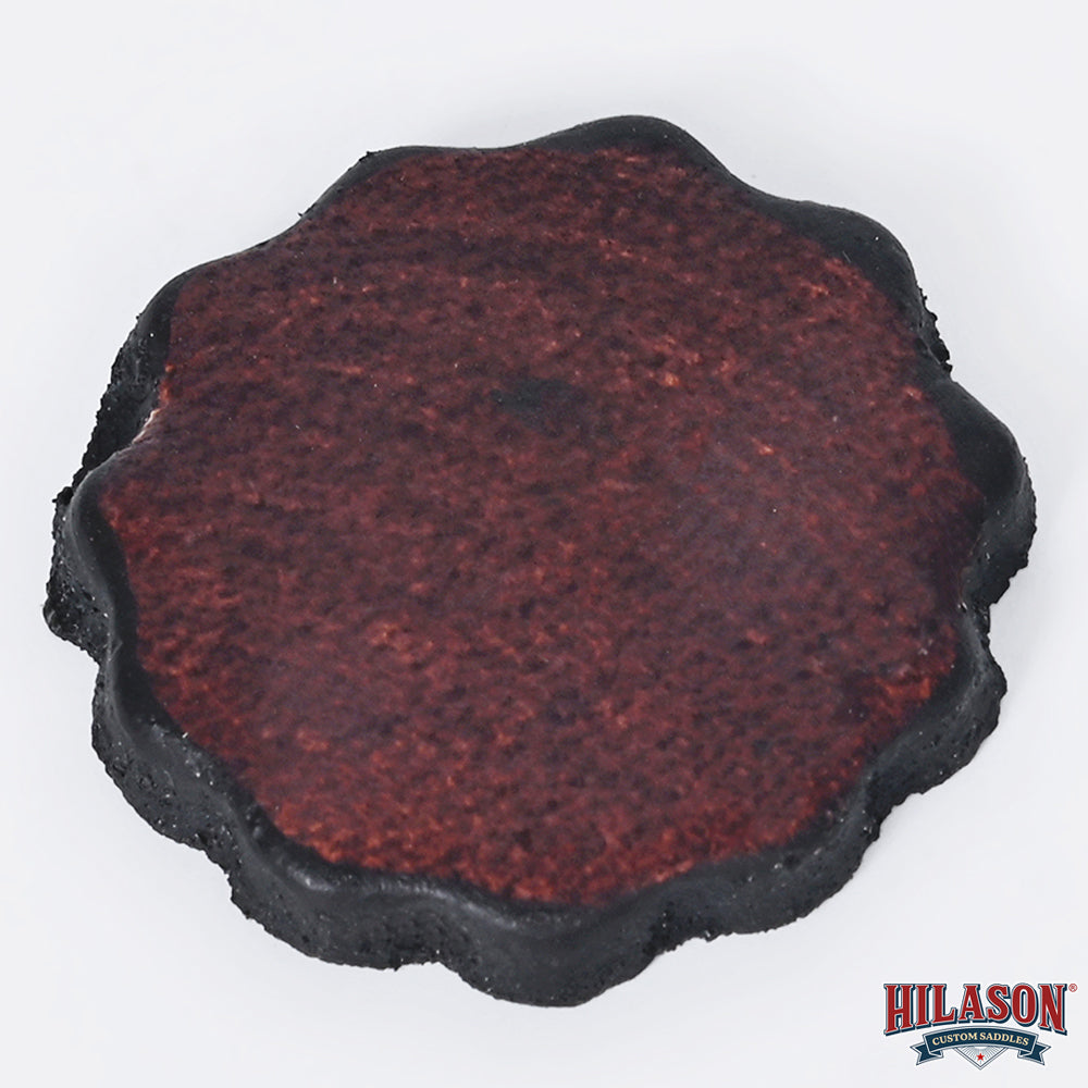 1&quot; Hilason Plain Scalloped Leather Rosette Concho Saddle Dark Brown