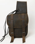 Hilason Soft Leather Horse Saddle Bag Dark Brown
