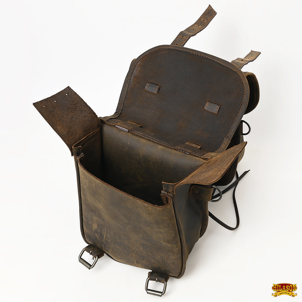 Hilason Soft Leather Horse Saddle Bag Dark Brown