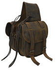Hilason Soft Leather Horse Saddle Bag Dark Brown