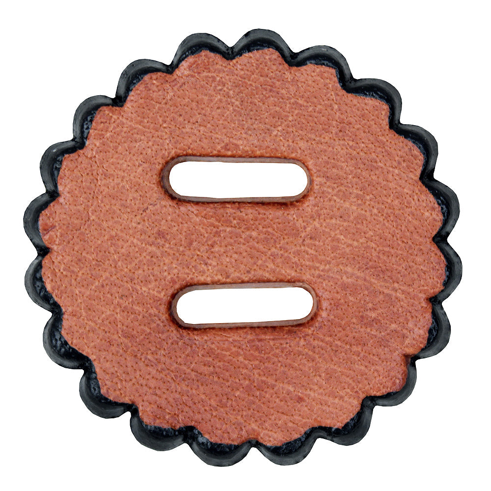 1&quot; Hilason Slotted Scalloped Leather Rosette Concho Saddle Tan