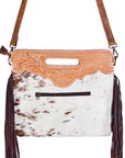 American Darling Clutch Hand Tooled Hair On Genuine Leather Women Bag Western Handbag Purse