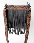 American Darling ADBGS172BKW Cross Body Hand Tooled Hair On Genuine Leather Women Bag Western Handbag Purse