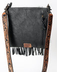 American Darling ADBGS172BKW Cross Body Hand Tooled Hair On Genuine Leather Women Bag Western Handbag Purse