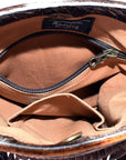 American Darling ADBGS172BRW Cross Body Hand Tooled Hair On Genuine Leather Women Bag Western Handbag Purse