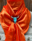 35X35" Solid Orange Wild Rag / Scarf WRS20 - Western Concho Wild Rag Slides - Assorted