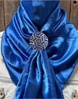 35X35" Solid Electric Blue Wild Rag / Scarf WRS17 - Western Concho Wild Rag Slides - Assorted