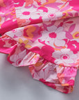 Kaiya Floral Print Ruffled Half Sleeve Plus Size Babydoll Blouse