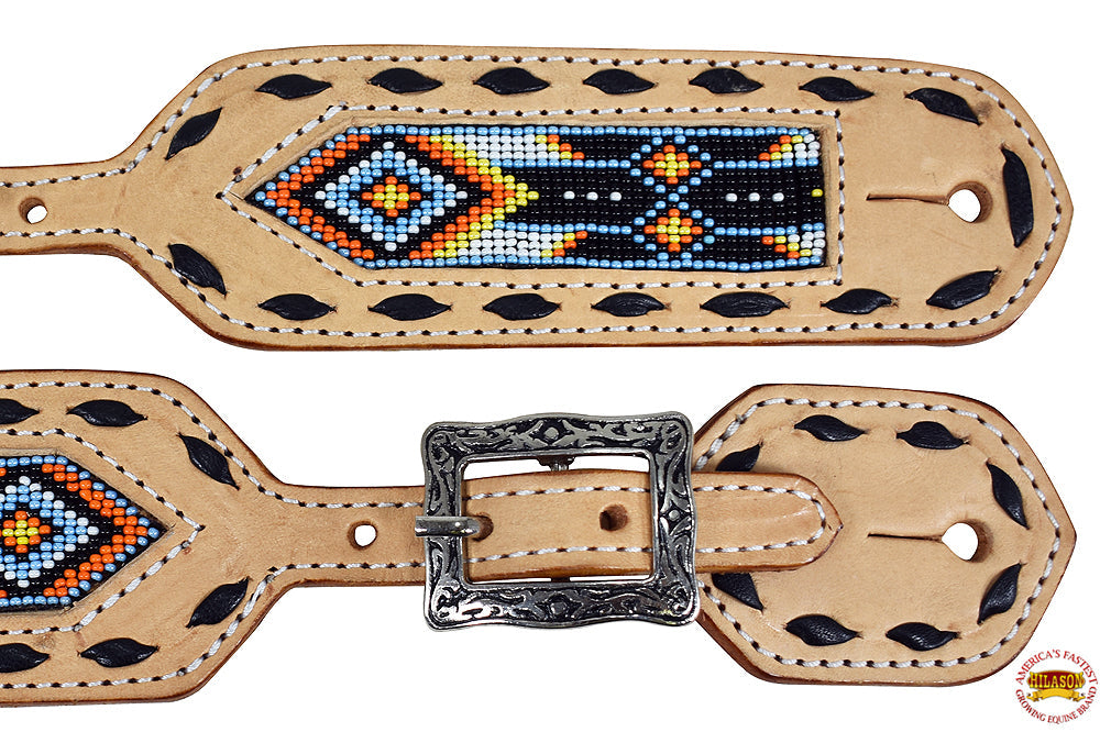 Hilason Western Cowboy Cowgirl Heavy Duty Genuine Leather Slobber Straps Black
