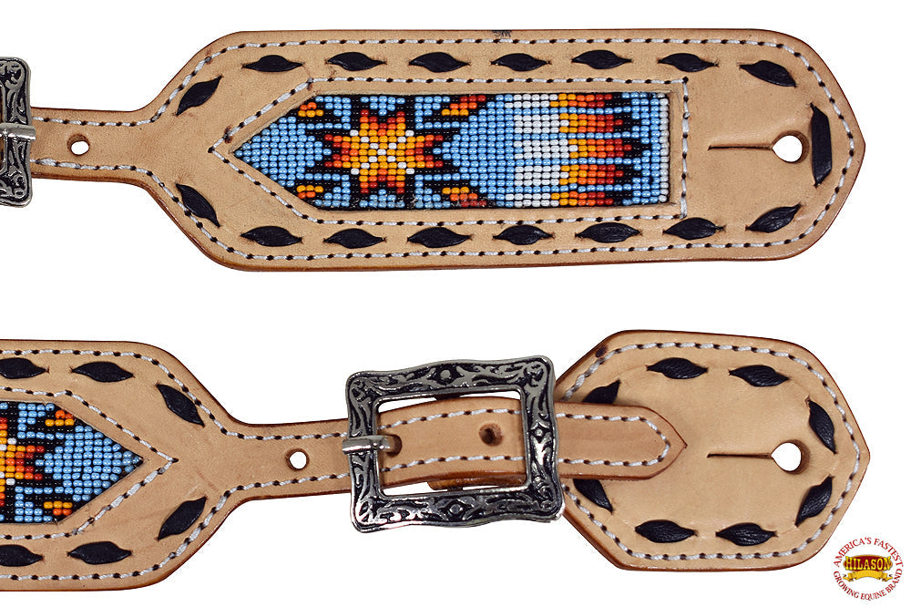 Hilason Western Cowboy Cowgirl Heavy Duty Genuine Leather Slobber Straps Black