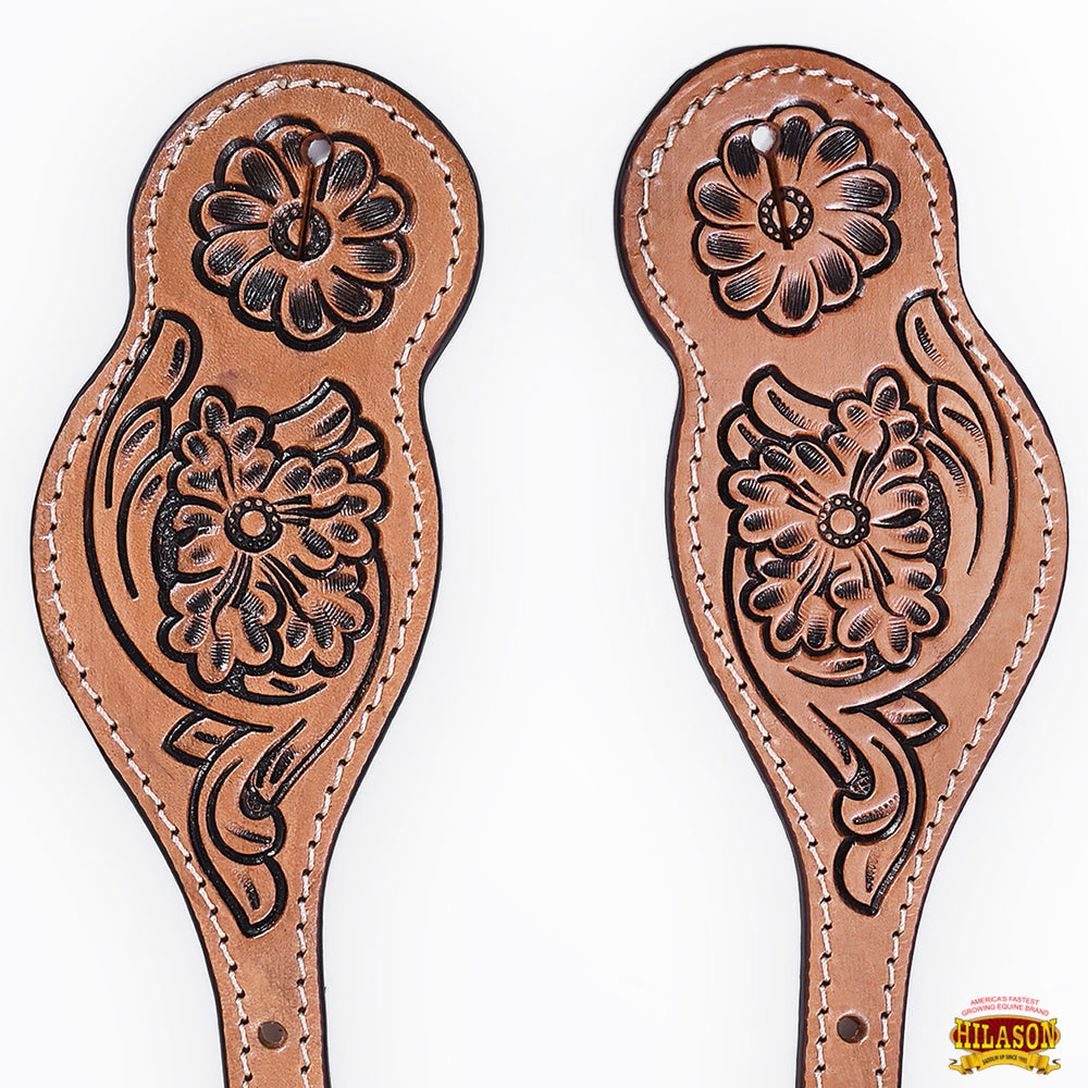 Hilason Western Cowboy Cowgirl Heavy Duty Genuine Leather Slobber Straps Black