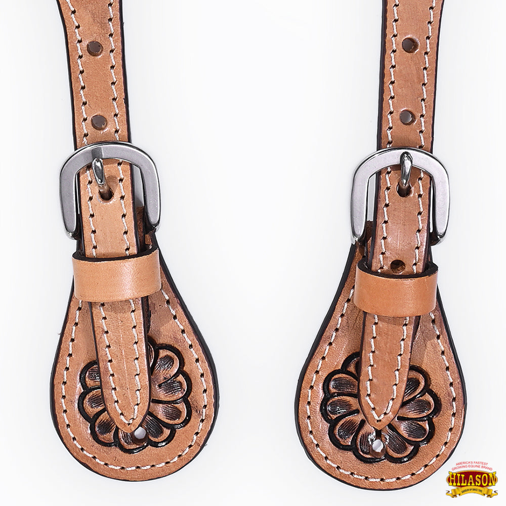 Hilason Western Cowboy Cowgirl Heavy Duty Genuine Leather Slobber Straps Black