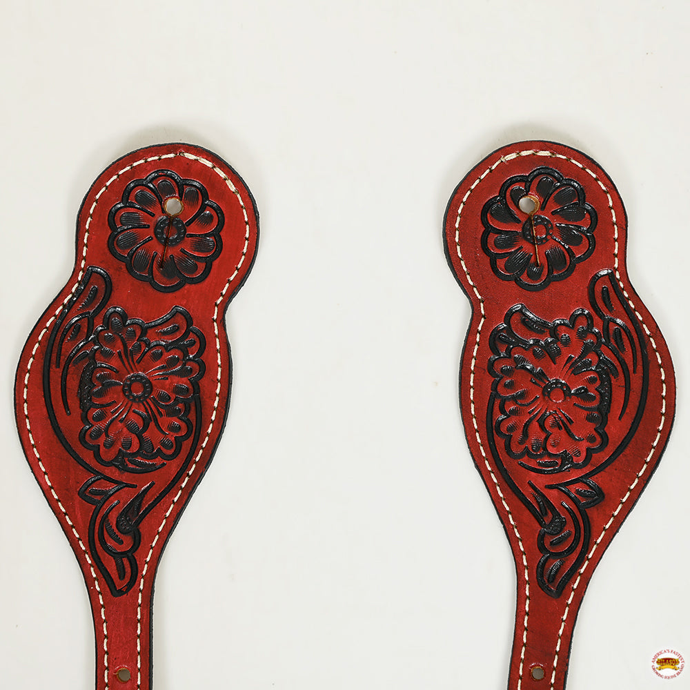 Hilason Western Cowboy Cowgirl Heavy Duty Genuine Leather Slobber Straps Black