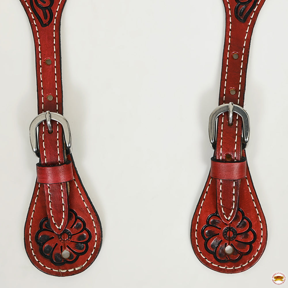 Hilason Western Cowboy Cowgirl Heavy Duty Genuine Leather Slobber Straps Black