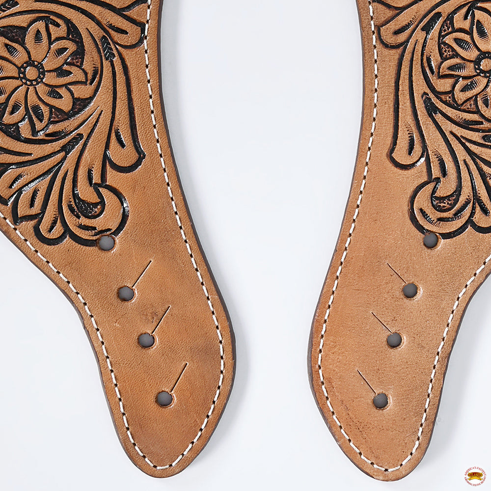 Hilason Western Cowboy Cowgirl Heavy Duty Genuine Leather Slobber Straps Black