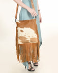 American Darling ADBGS192TAW Messenger Hair On Genuine Leather Women Bag Western Handbag Purse