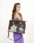 American Darling Briefcase Hair-On Genuine Leather Women Bag Western Handbag Purse
