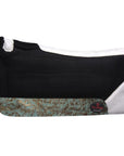 Western Wool Felt Horse Saddle Pad W/ White Alligator Print Leather