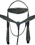 Western Horse Headstall Breast Collar Set Tack American Leather  Hilason