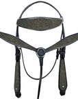 Western Horse Headstall Breast Collar Set Tack American Leather  Hilason