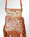 American Darling ADBGS117TAWFRNG Large Crossbody Hair On Genuine Leather Women Bag Western Handbag Purse