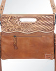 American Darling Clutch Hand Tooled Hair On Genuine Leather Women Bag Western Handbag Purse