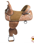 HILASON Treeless Western Trail Barrel Racing American Leather Saddle With Tack Set
