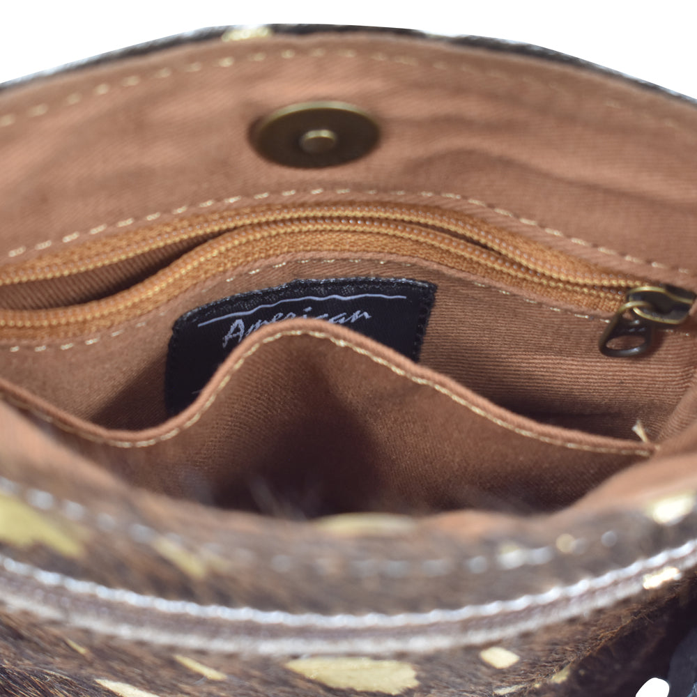 American Darling Cross Body Hair On Genuine Leather Women Bag Western Handbag Purse